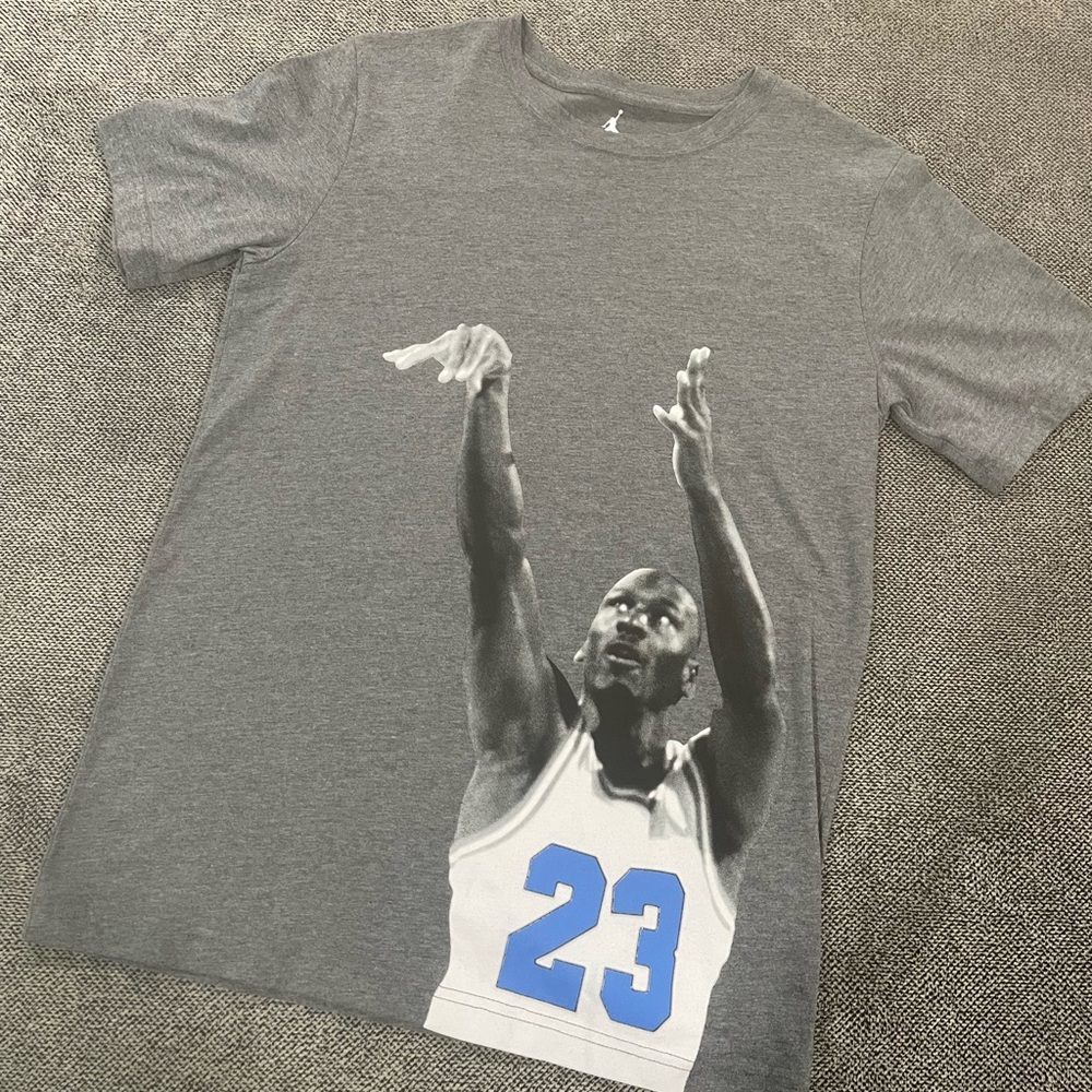 Jordan Kids Gray Tee with Blue 23 Graphic